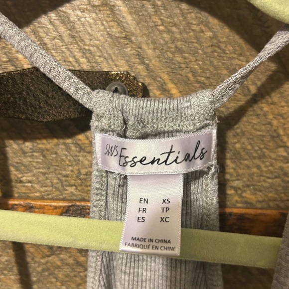 Light Grey Ribbed Racerback Tank Top - Picture 4 of 4